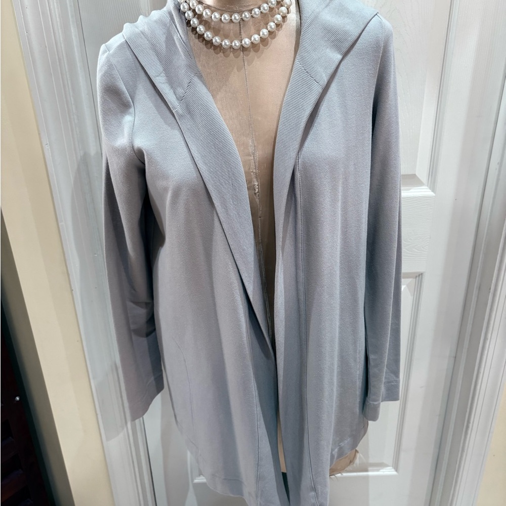 J Jill  HOODED OPEN FRONT CARDIGAN WITH HOOD AND SIDE POCKETS